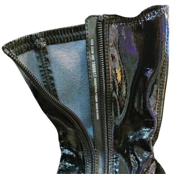 ASOS black patent high heel boots size 7 with zipper - Picture 5 of 5